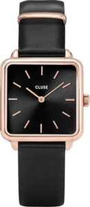 Černé dámské hodinky s hranatým ciferníkem Cluse La Tétragone CLUSE