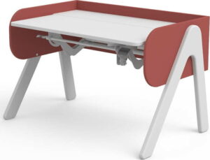 Červeno-bílý psací stůl z borovicového dřeva s nastavitelnou výškou Flexa Woody Flexa