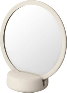 Krémové bílé stolní kosmetické zrcadlo Blomus