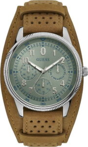 Pánské hodinky s páskem z ušlechtilé kůže v hnědé barvě Guess W1243G1 Guess