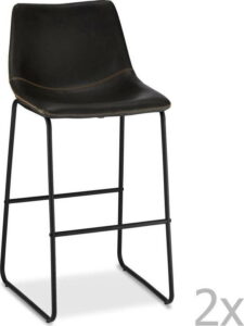 Sada 2 barových černých židlí Furnhouse Indiana Furnhouse