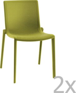 Sada 2 zelených zahradních židlí Resol Beekat Simple Resol