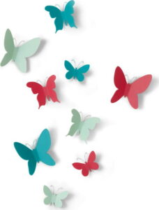 Sada 9 nástěnných 3D dekorací Umbra Butterflies Umbra