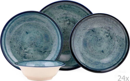 24dílná sada porcelánového nádobí v modré barvě Kutahya Mulio Kütahya Porselen
