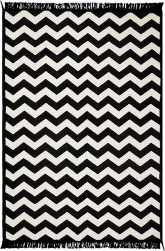 Černo-bílý oboustranný koberec Zig Zag 80 x 150 cm Cihan Bilisim Tekstil