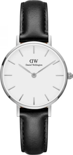 Dámské hodinky s koženým řemínkem a bílým ciferníkem s detaily stříbrné barvy Daniel Wellington Petite Sheffield