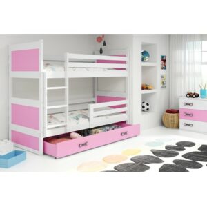 Dětská patrová postel RICO 160x80 cm Ružové Bílá BMS