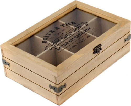 Dřevěná krabička na čaj se 6 přihrádkami Dakls Mia