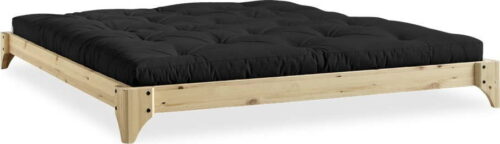 Dvoulůžková postel z borovicového dřeva s matrací Karup Design Elan Comfort Mat Natural Clear/Black