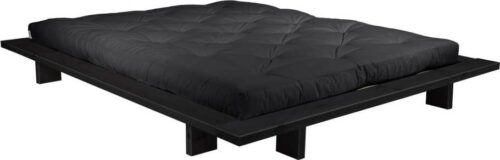 Dvoulůžková postel z borovicového dřeva s matrací Karup Design Japan Comfort Mat Black/Black