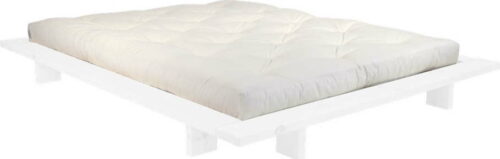 Dvoulůžková postel z borovicového dřeva s matrací Karup Design Japan Double Latex White/Natural
