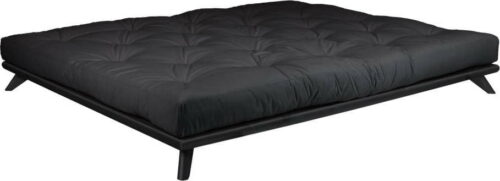 Dvoulůžková postel z borovicového dřeva s matrací Karup Design Senza Comfort Mat Black/Black