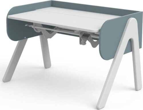 Modro-bílý psací stůl z borovicového dřeva s nastavitelnou výškou Flexa Woody Flexa