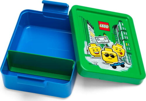 Modrý box na svačinu se zeleným víčkem LEGO® Iconic LEGO