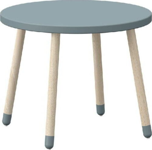 Modrý dětský stolek s nohami z jasanového dřeva Flexa Dots