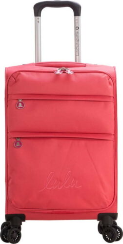 Růžové zavazadlo na 4 kolečkách Lulucastagnette Luciana