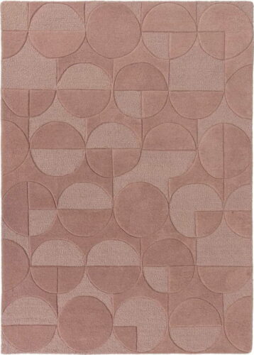 Růžový vlněný koberec Flair Rugs Gigi