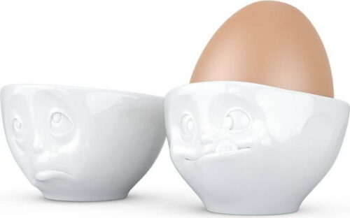 Sada 2 bílých porcelánových kalíšků na vajíčka 58products Oh Please
