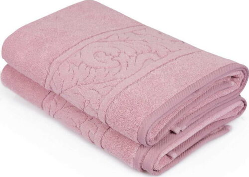 Sada 2 růžových ručníků z bavlny Sultania