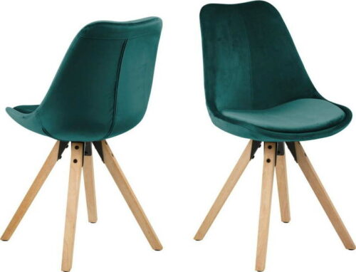 Sada 2 zelenomodrých jídelních židlí Actona Dima Velvet Actona