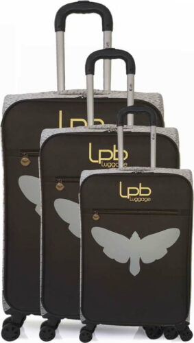 Sada 3 černých skořepinových zavazadel na 4 kolečkách LPB Clara LPB