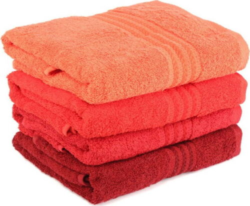 Sada 4 červených bavlněných ručníků Rainbow