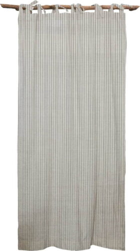 Šedý závěs Linen Cuture Cortina Hogar Grey Marine Stripes Linen Couture