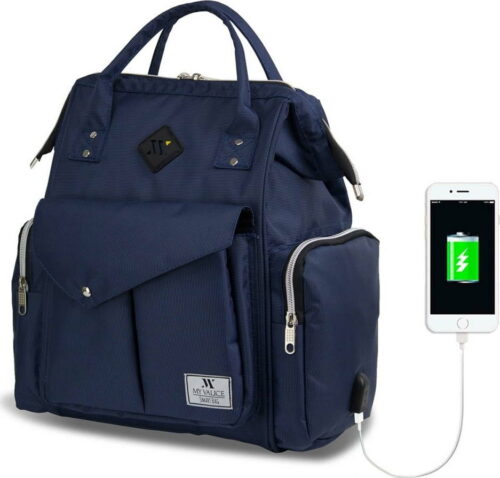 Tmavě modrý batoh pro maminky s USB portem My Valice HAPPY MOM Baby Care Backpack Myvalice