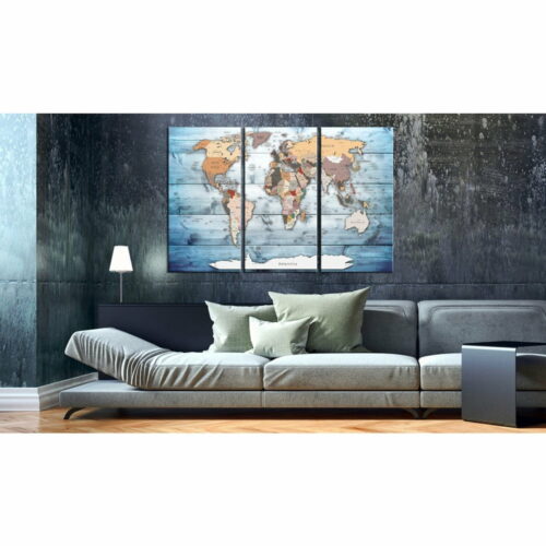 Vícedílná nástěnka s mapou světa Bimago Sapphire Travels