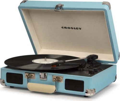 Světle modrý gramofon Crosley Cruiser Deluxe Crosley