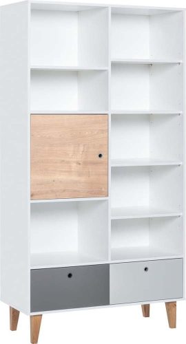 Bílá/šedá knihovna 105x202 cm Concept - Vox VOX