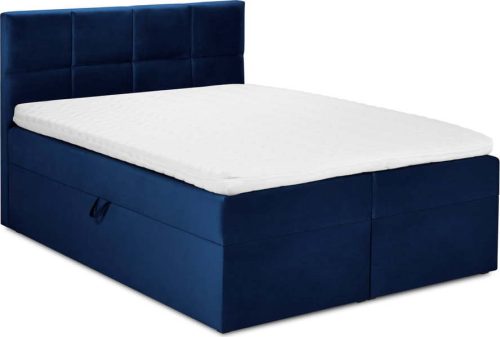 Modrá boxspring postel s úložným prostorem 180x200 cm Mimicry – Mazzini Beds Mazzini Beds